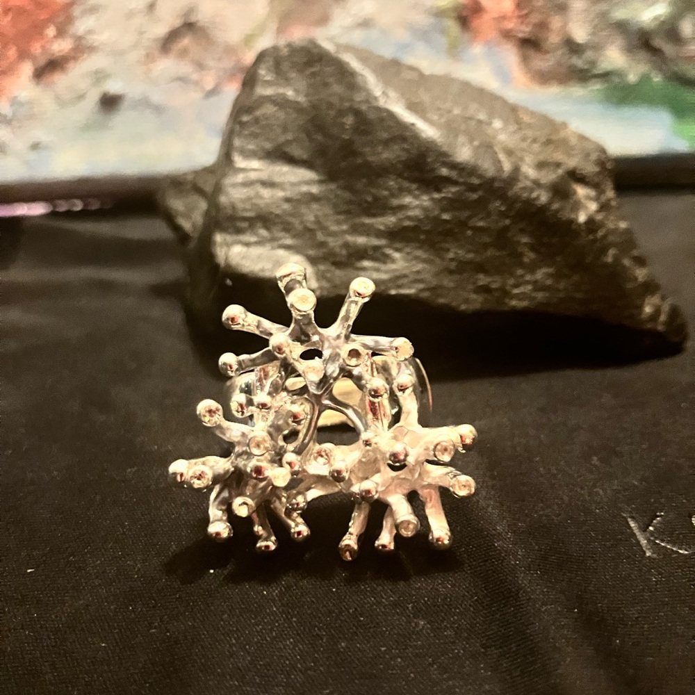 Unique Silver Burst Earrings